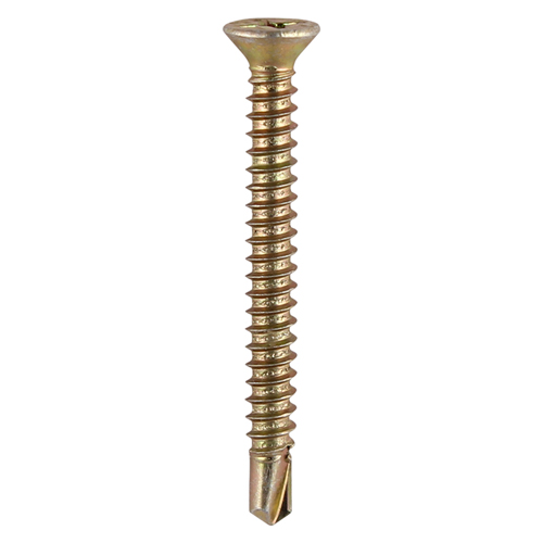 Window Fabrication Screws – Countersunk – PH – Self-Tapping – Self-Drilling Point – Yellow – 3.9 x 25