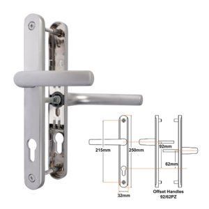 Greenteq Alpha Door Handle Sprung - Chrome Long