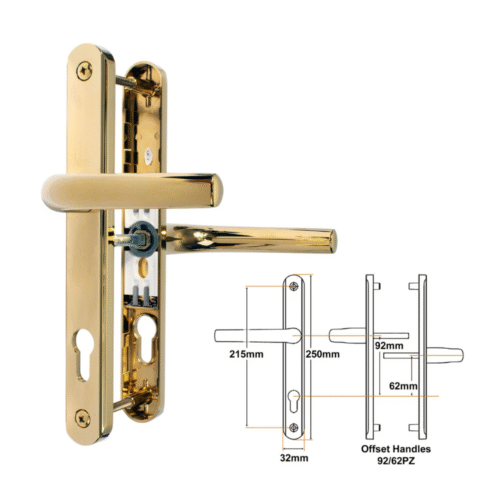 Greenteq Alpha Door Handle Sprung – PVD Gold